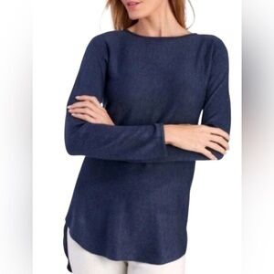 Joan Vass New York Navy Tunic Top